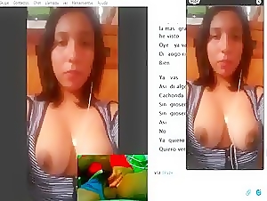 Mexican chatmate showing her tits and pussy on skype