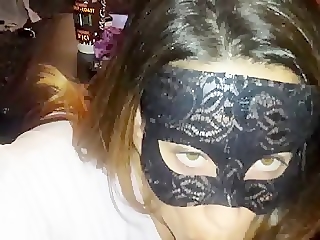 masked blowjob cum in her mouth