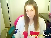 Great masturbation of horny teen on webcam