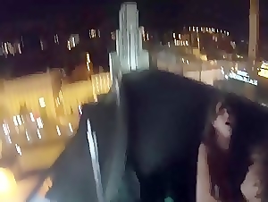 Kinky amateur sex on hotel roof