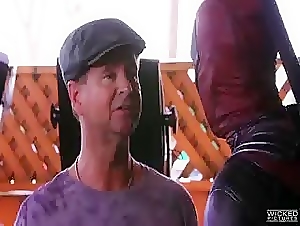 Deadpool puts his huge cock in Jennifer White's tight mouth