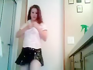 Homemade striptease for the Webcam