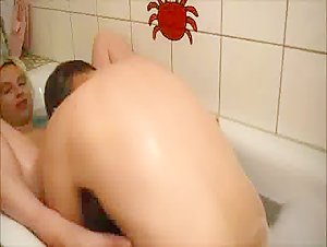Sexy wife rejoices over cock in bathtub