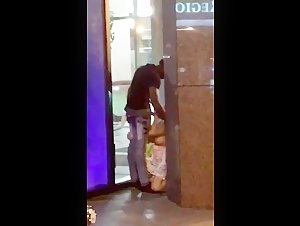 WTF white wife caught on her knees in public sucking black stranger dry