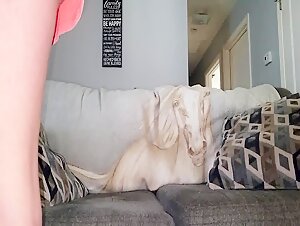 Bare ass and pussy view while sucking cock