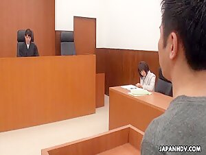 Shiori Uehara and Nonoka Kaede are fucked in the courtroom