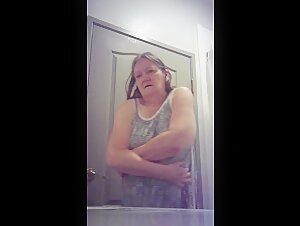 Grandma saggy boobs caught on cam